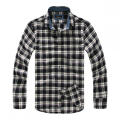 100% cotton black white flannel shirt